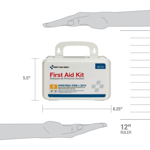 10 Person ANSI A Plastic First Aid Kit, ANSI 2021 Compliant