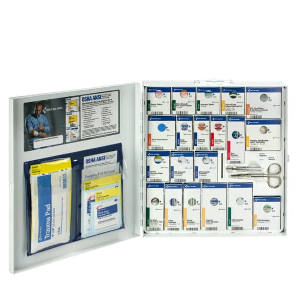 50 Person Large Metal SmartCompliance First Aid Cabinet with Medications